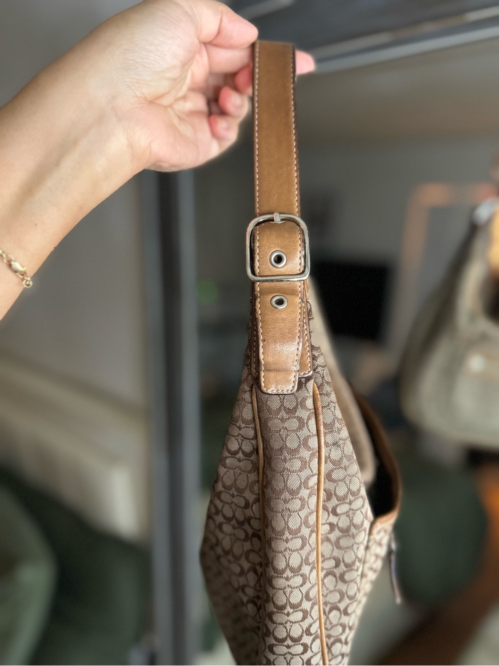 Vintage Coach Brown Signature Hobo Bag - Picture 8 of 13
